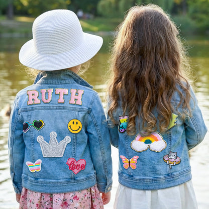 Custom Kids Patch Denim Jacket - Sokidsun