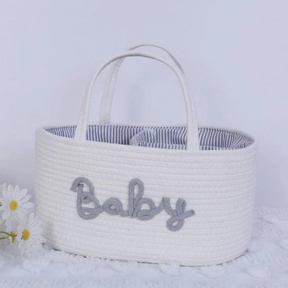 Personalized Letter Style Cotton Rope Woven Storage Basket - Sokidsun