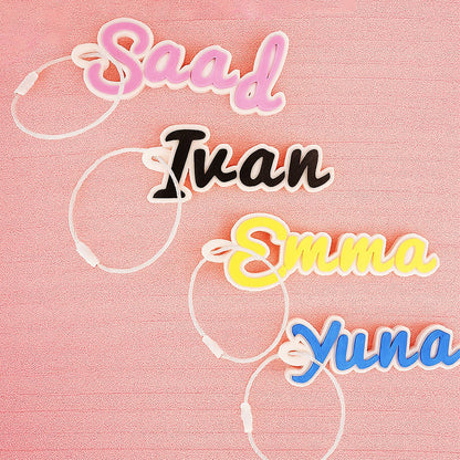 Personalized Script Name Keychain Tag with Custom Lettering - Sokidsun