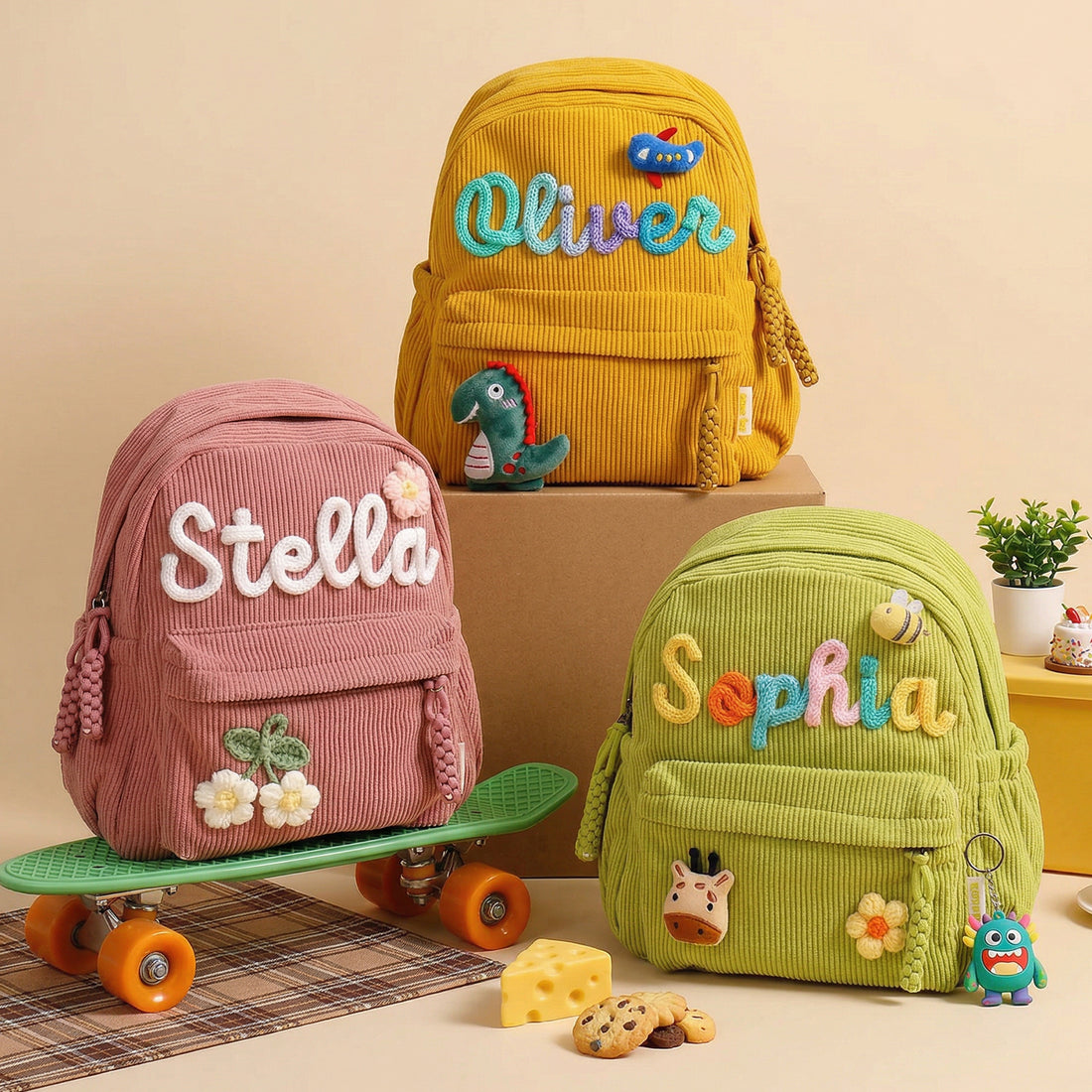 Personalized Kids Corduroy Backpack - Sokidsun
