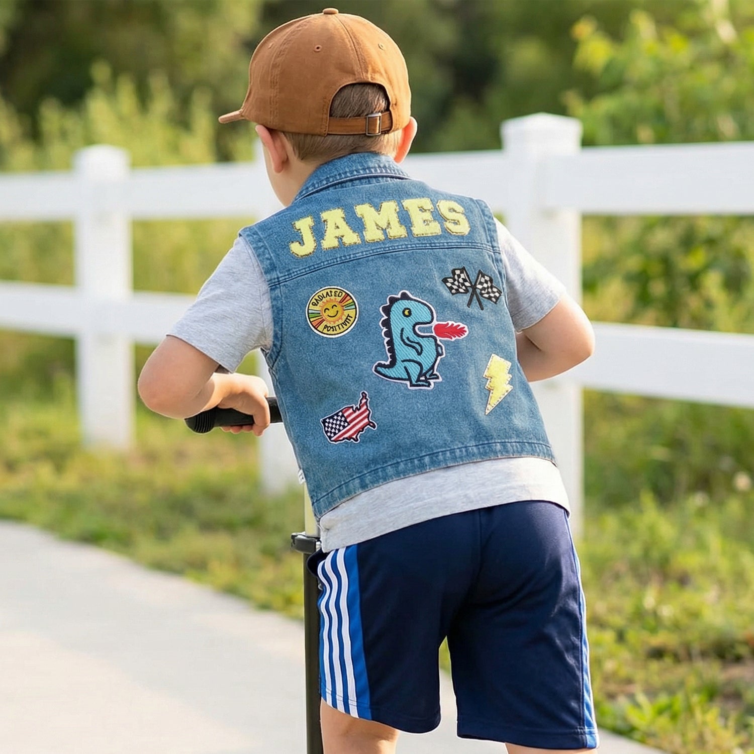Personalized Kids Patch Denim Vest - Sokidsun
