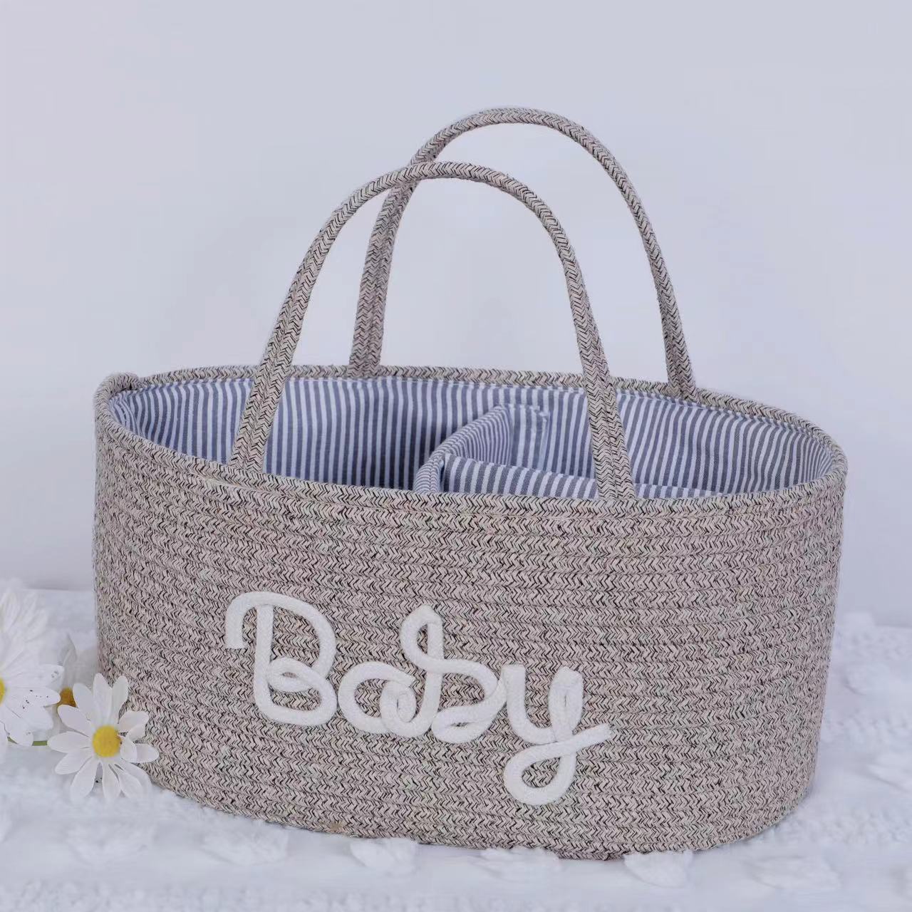 Personalized Letter Style Cotton Rope Woven Storage Basket - Sokidsun