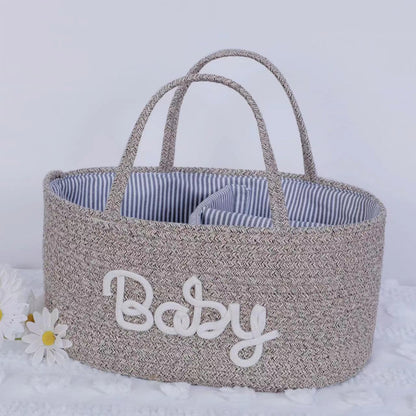 Personalized Letter Style Cotton Rope Woven Storage Basket - Sokidsun