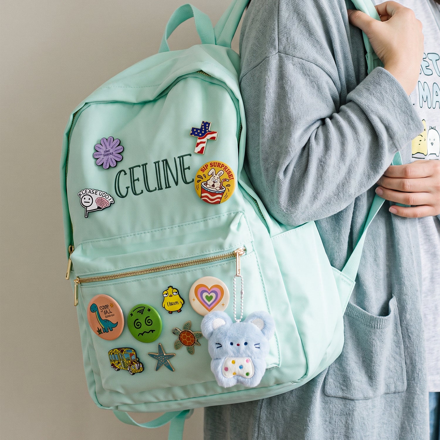 Personalized Badges Backpack with Embroidered Name