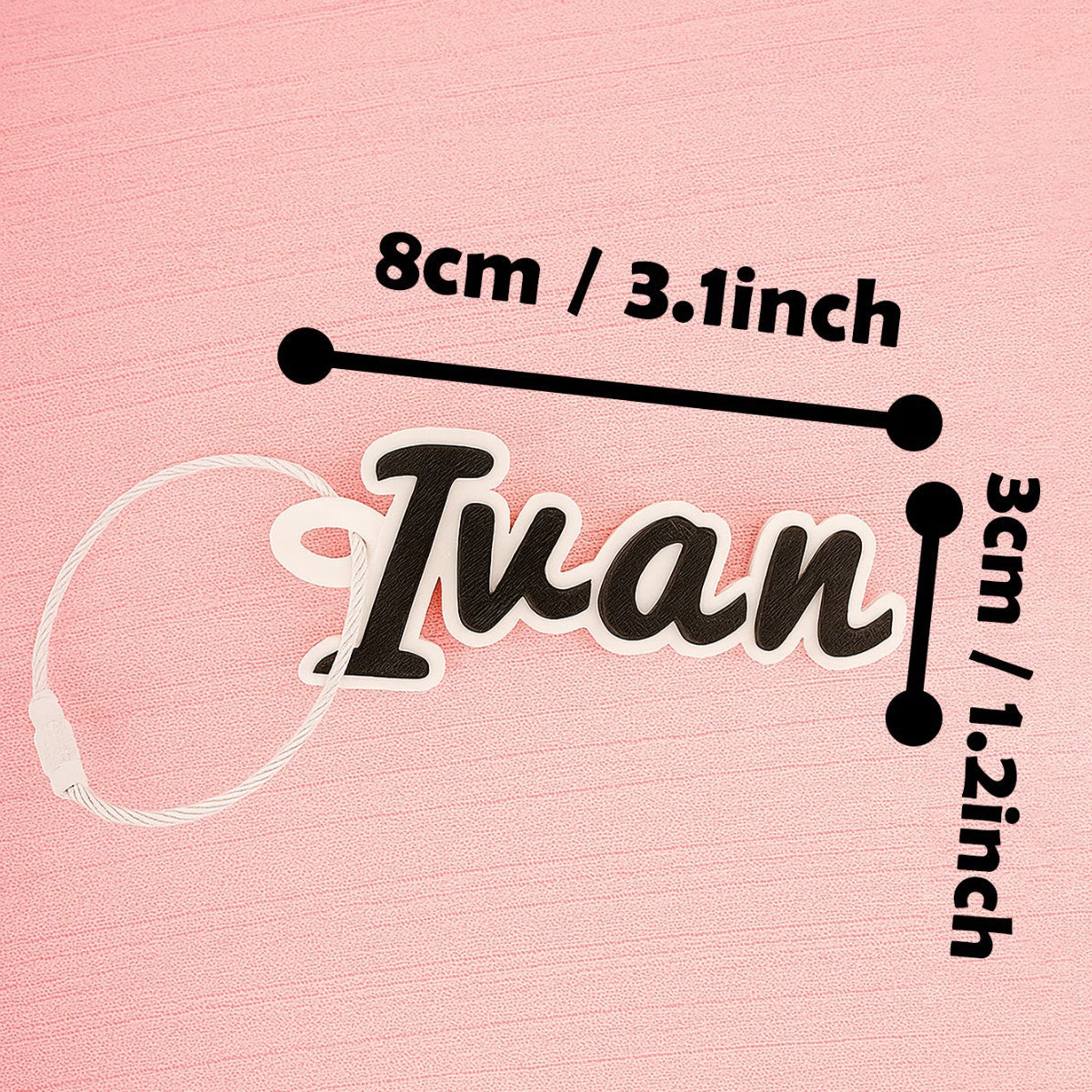 Personalized Script Name Keychain Tag with Custom Lettering