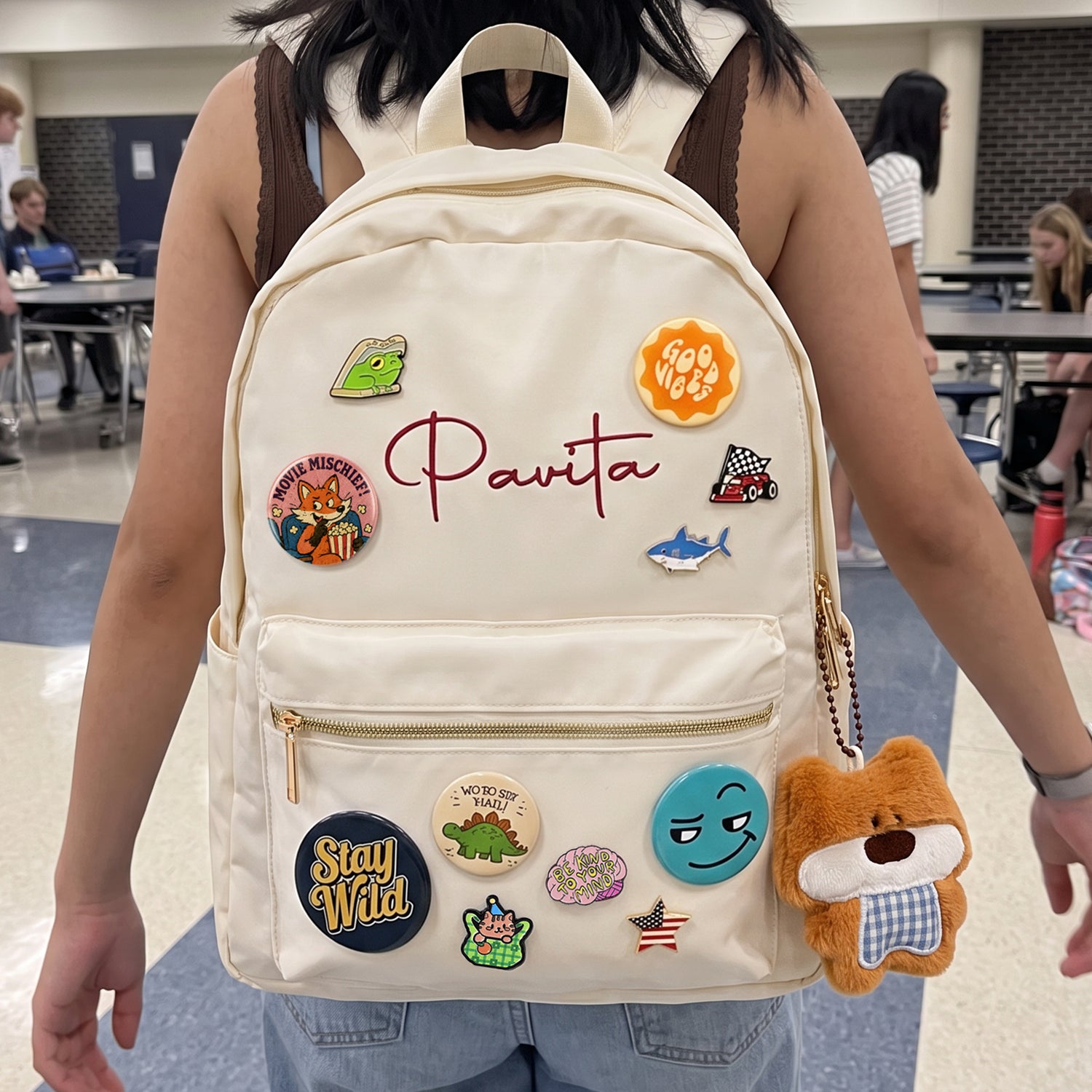 Personalized Badges Backpack with Embroidered Name