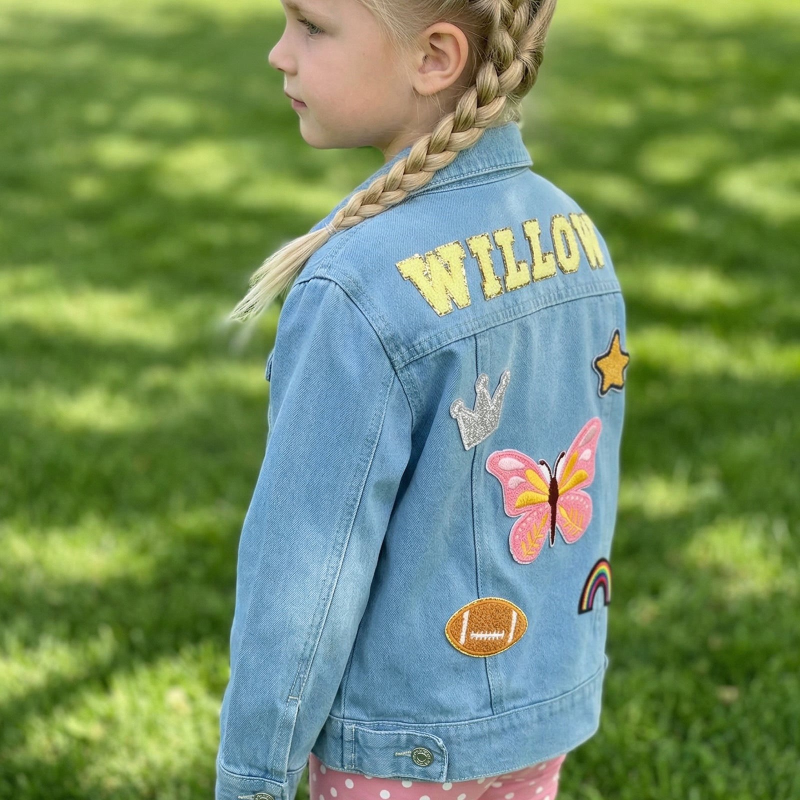 Custom Kids Patch Denim Jacket - Sokidsun