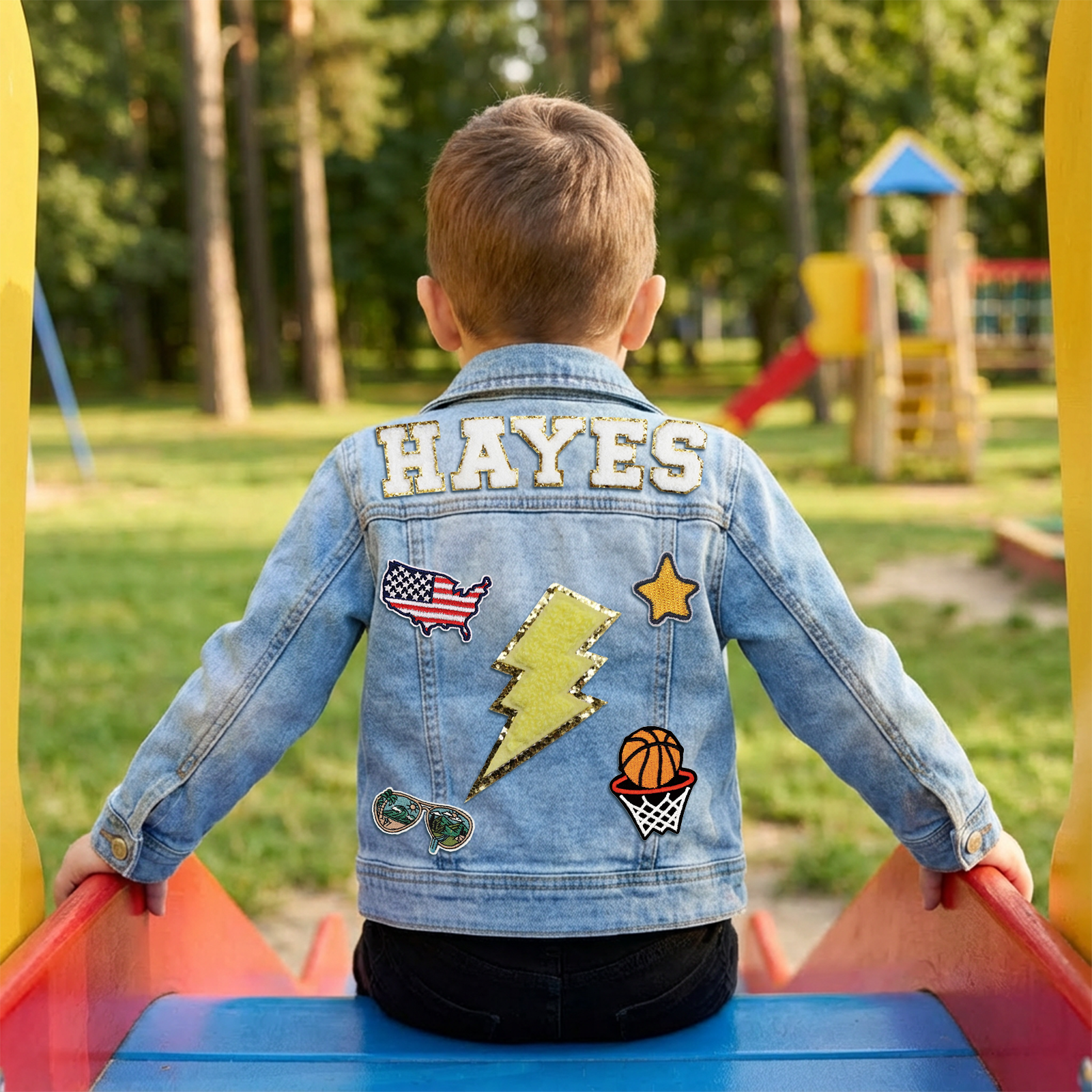 Personalized Kids Name Patch Jean Jacket - Sokidsun