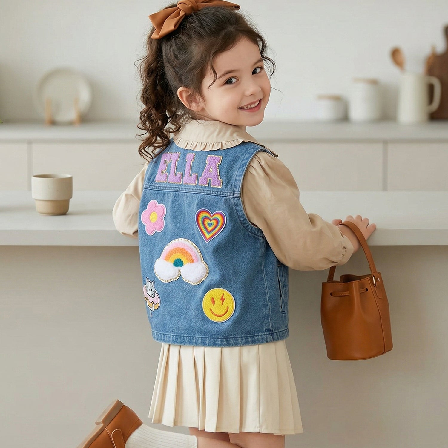 Personalized Kids Patch Denim Vest - Sokidsun