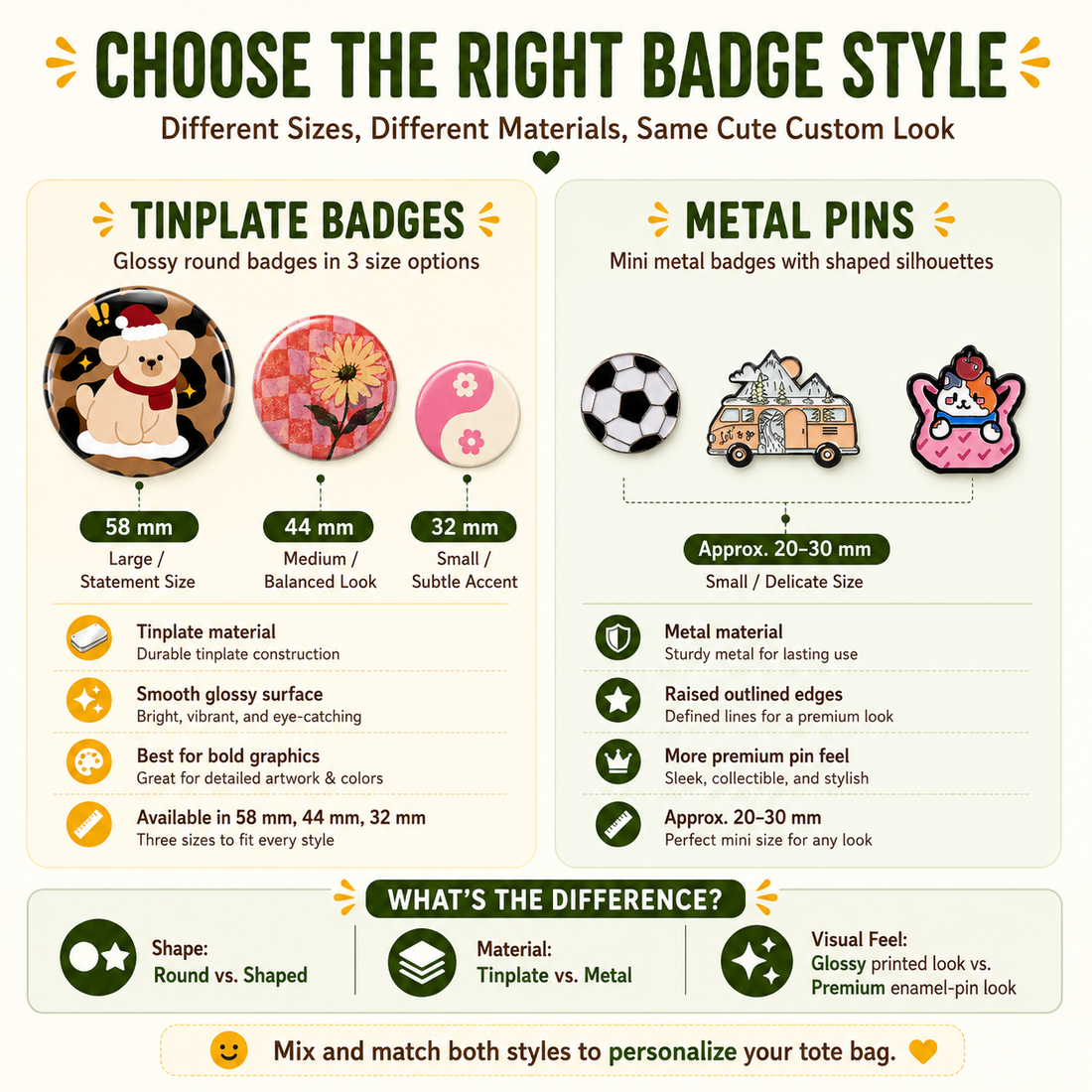 Adorable Decorative Pins and Badges in a Variety of Styles