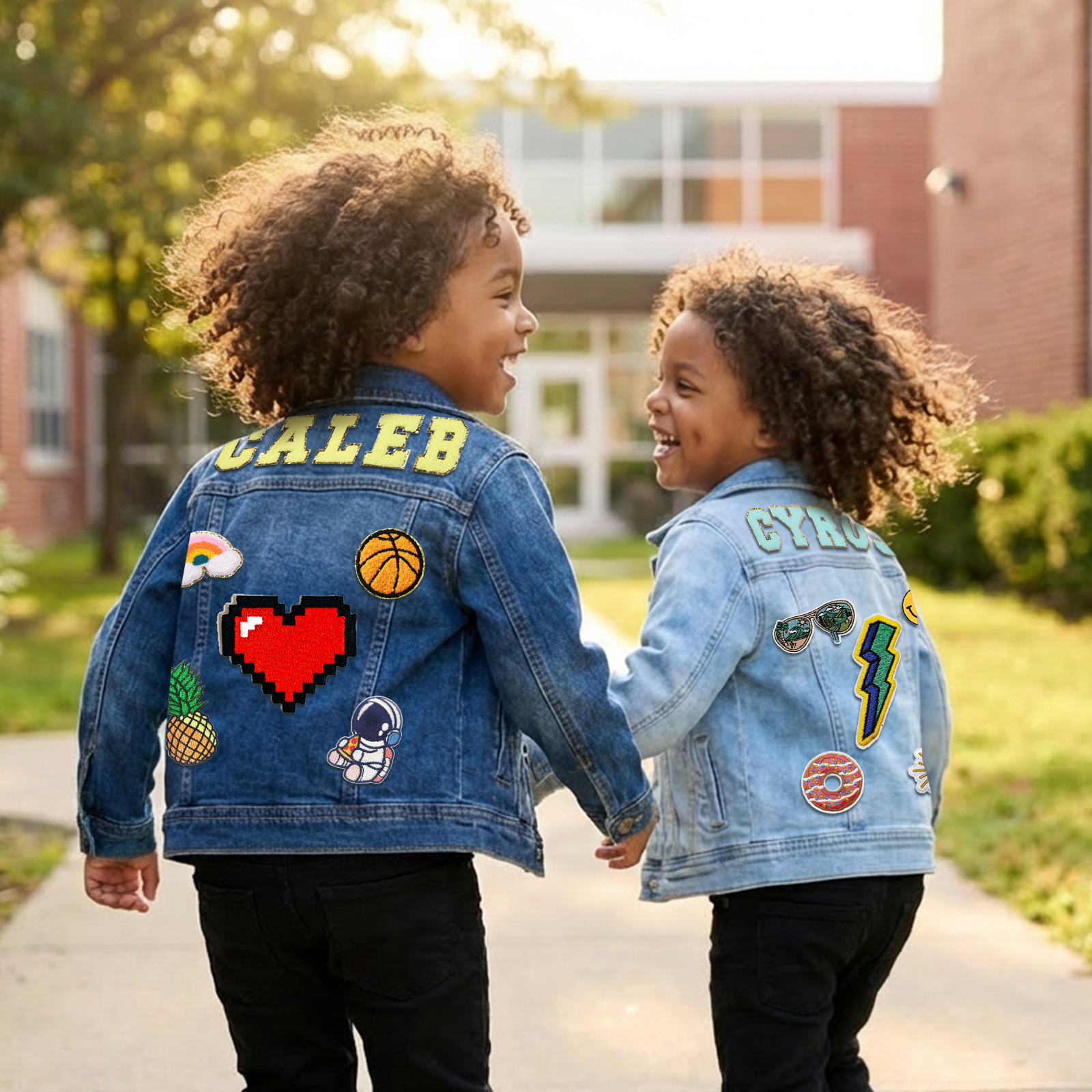 Personalized Kids Name Patch Jean Jacket - Sokidsun