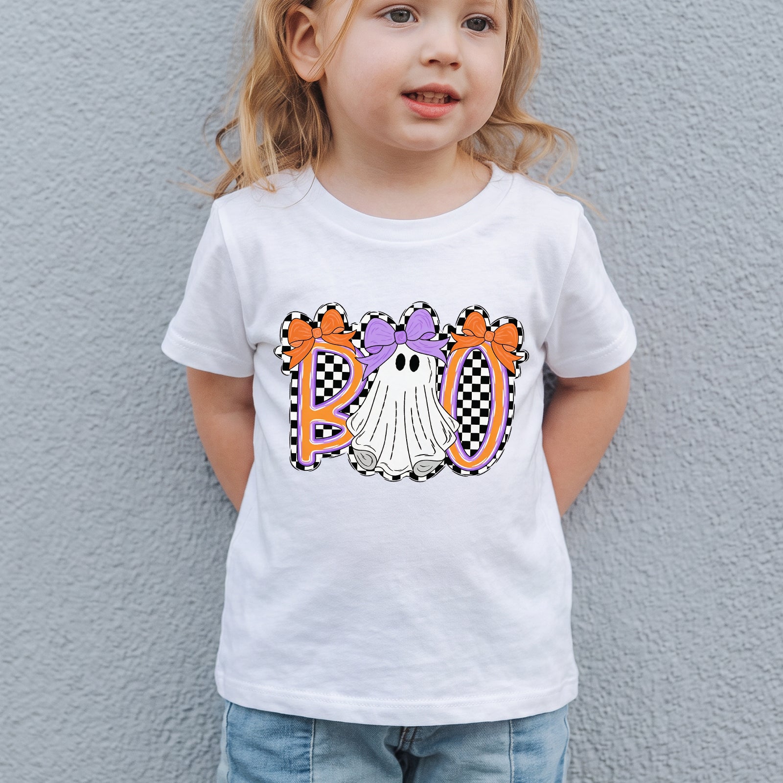 Personalized Kids Cute Boo Halloween Graphic T-Shirt