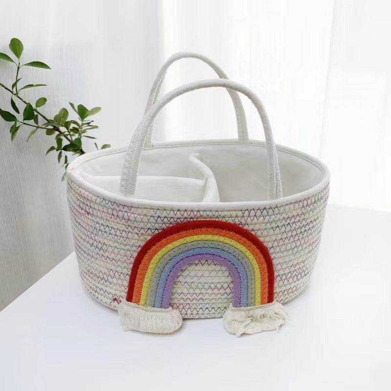 Personalized Letter Style Cotton Rope Woven Storage Basket - Sokidsun