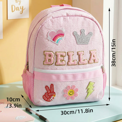 Personalized Kids Back to School Patch Backpack - Sokidsun