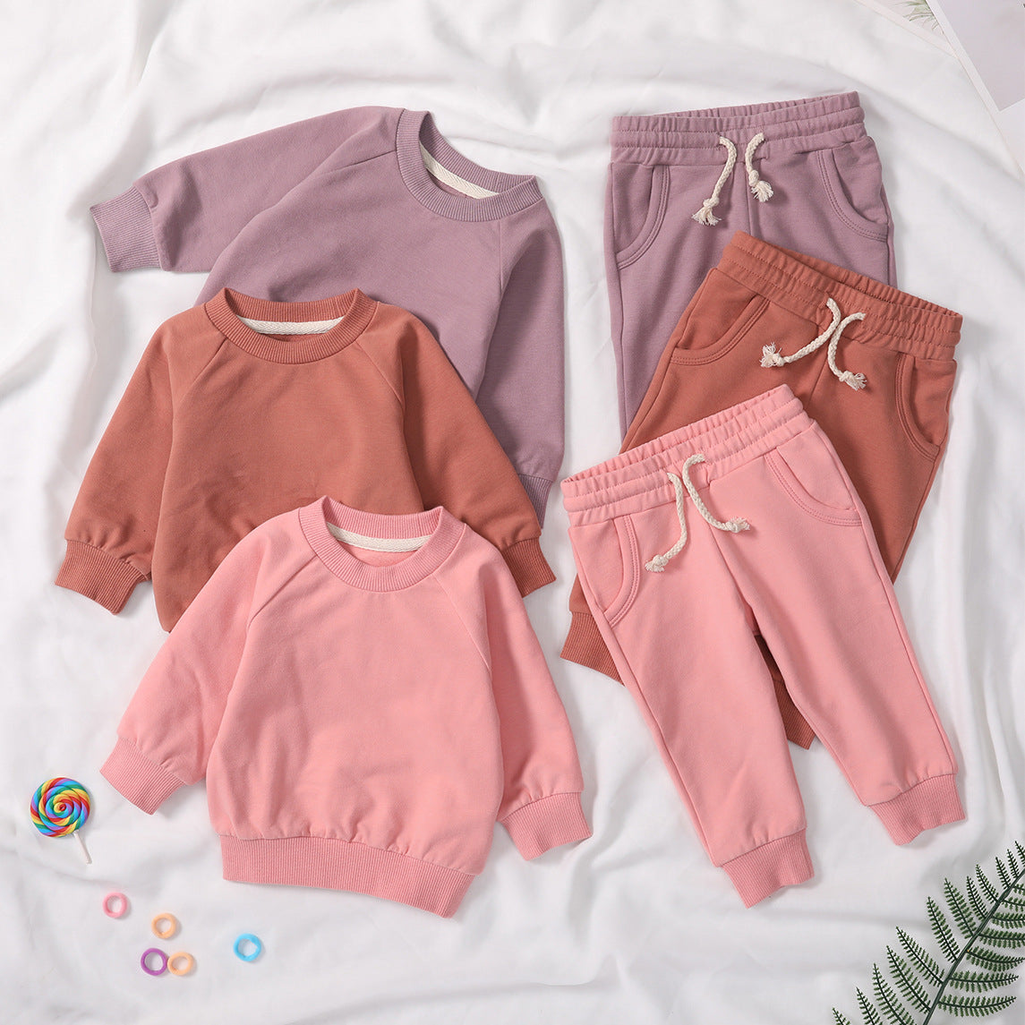 Personalized Toddler Solid Color Hoodie Jogger Set - Sokidsun