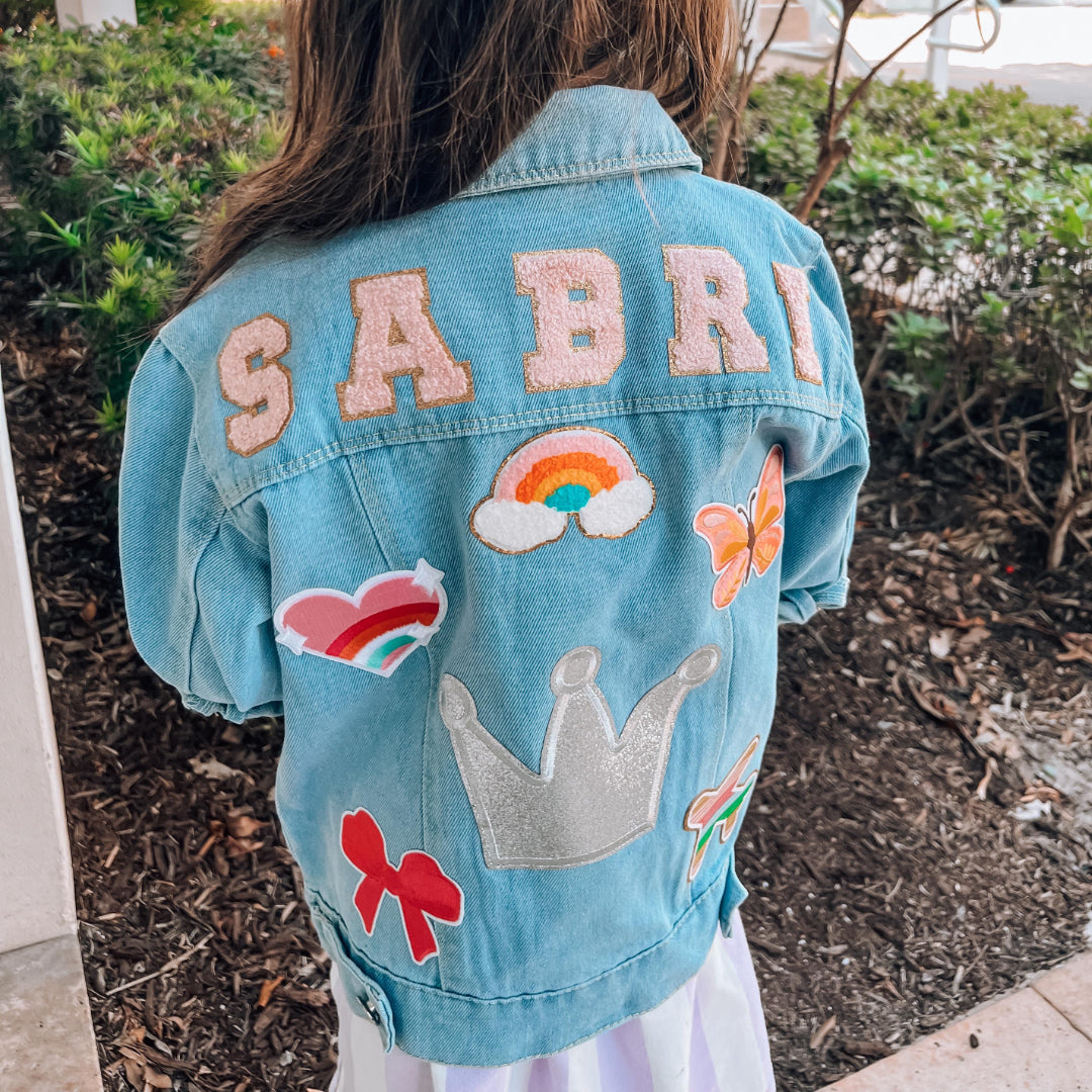 Personalized Kids Patch Jean Jacket For Kids - Sokidsun