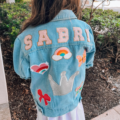 Personalized Kids Patch Jean Jacket For Kids - Sokidsun
