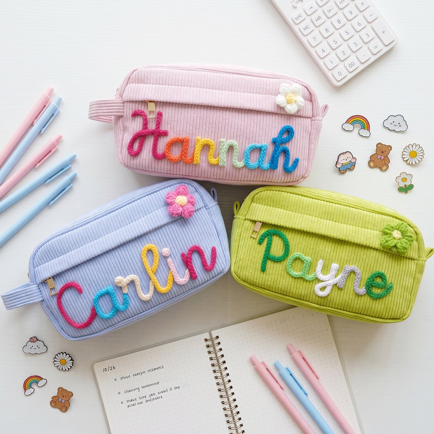 Personalized Kids Corduroy Pencil Case