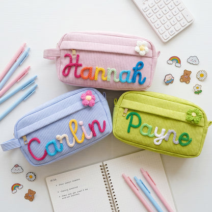 Personalized Kids Corduroy Pencil Case