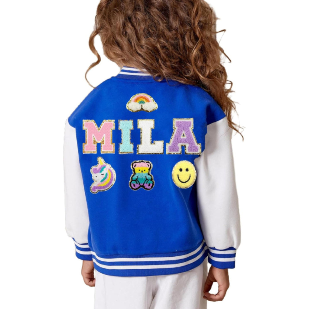 Personalized Kids Baseball Patch Jacket - Sokidsun