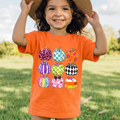 Personalized Kids Cute Pumpkin Halloween Graphic T-Shirt