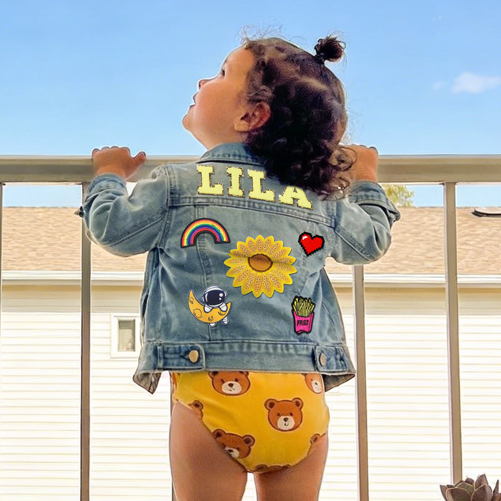 Personalized Kids Name Patch Jean Jacket - Sokidsun