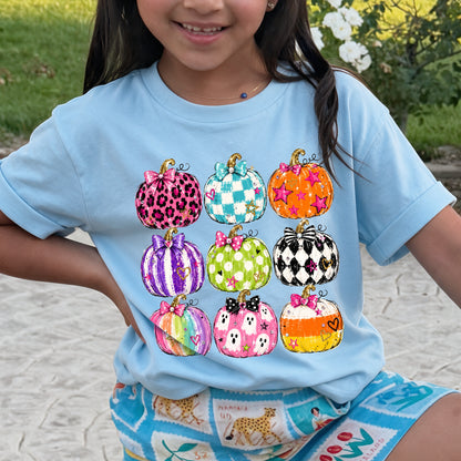 Personalized Kids Cute Pumpkin Halloween Graphic T-Shirt