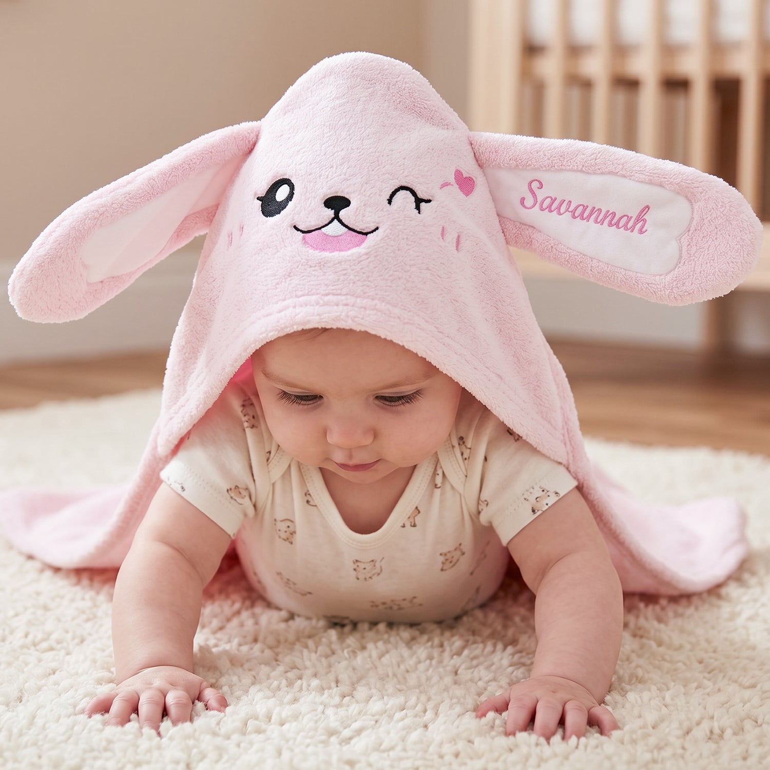 Personalized Animal Hooded Bath Towel for Babies