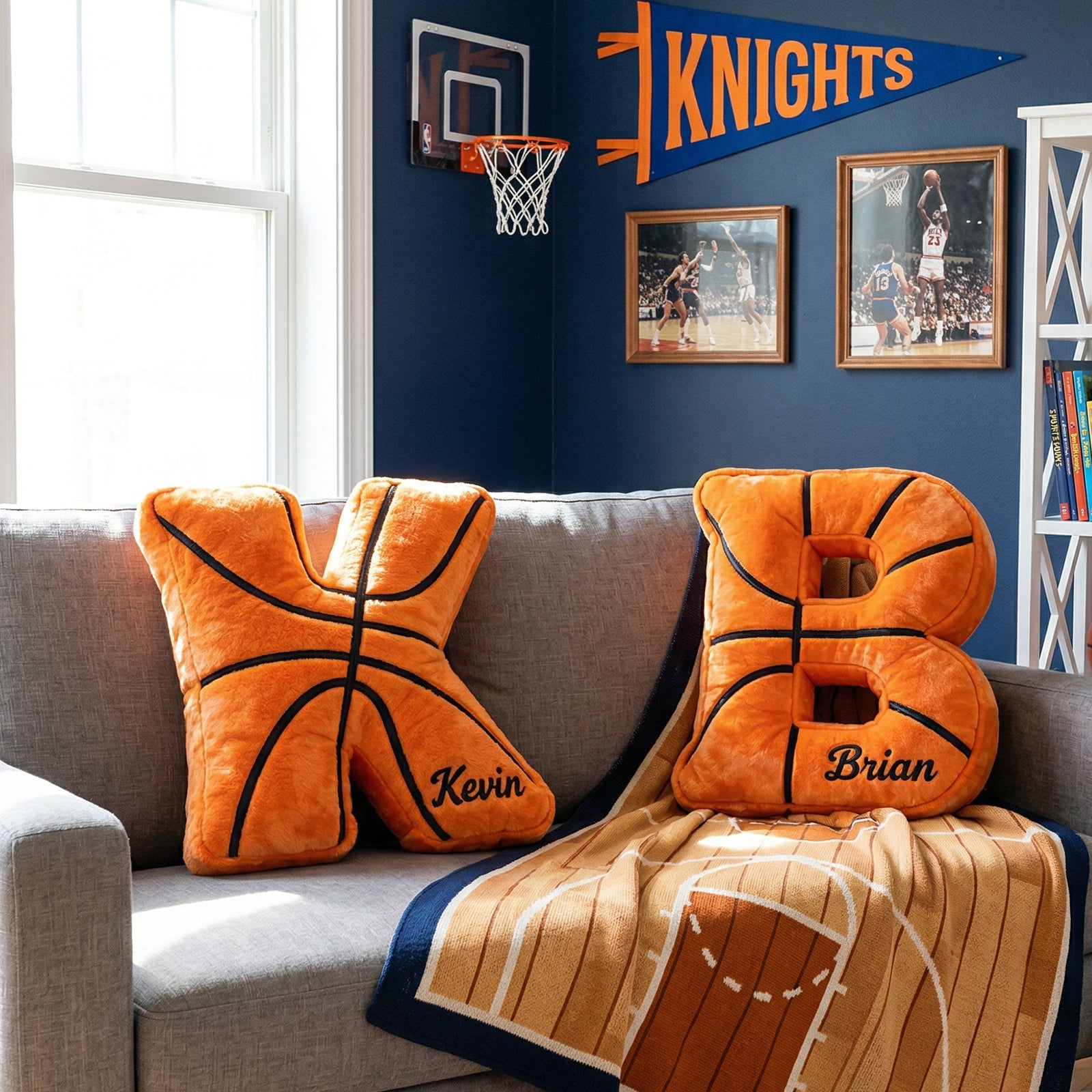 Personalized Kids Basketball Letter Pillow - Sokidsun