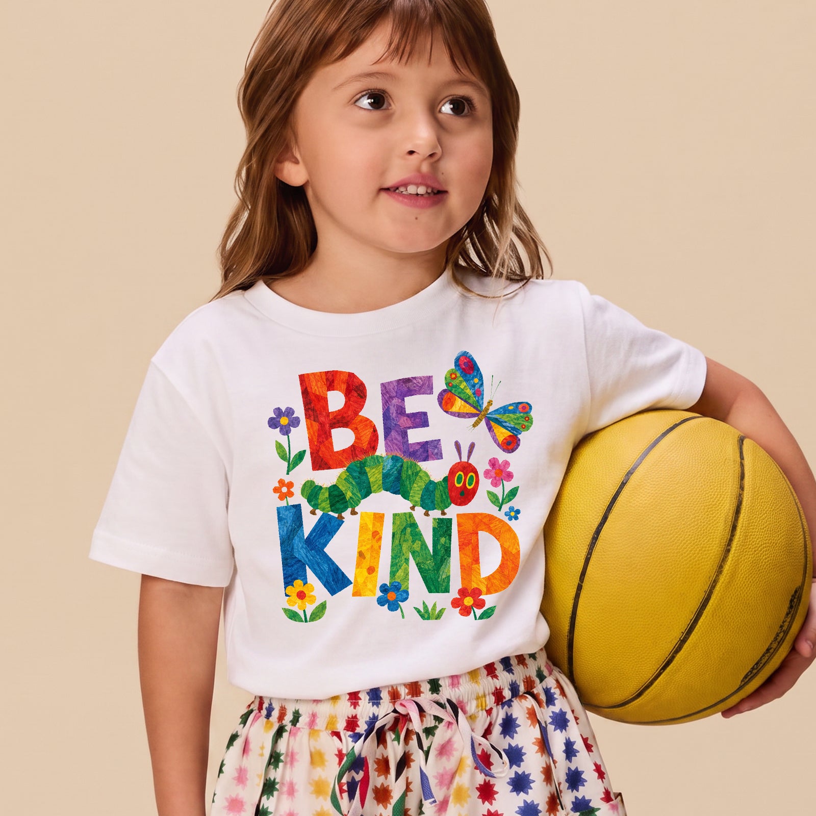 Personalized Kids Be Kind Graphic Tee Cute Caterpillar Butterfly T-shirt