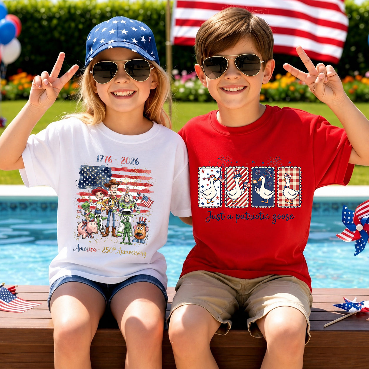 4th of July Kids Patriotic T-Shirt – America 250 Years of Freedom