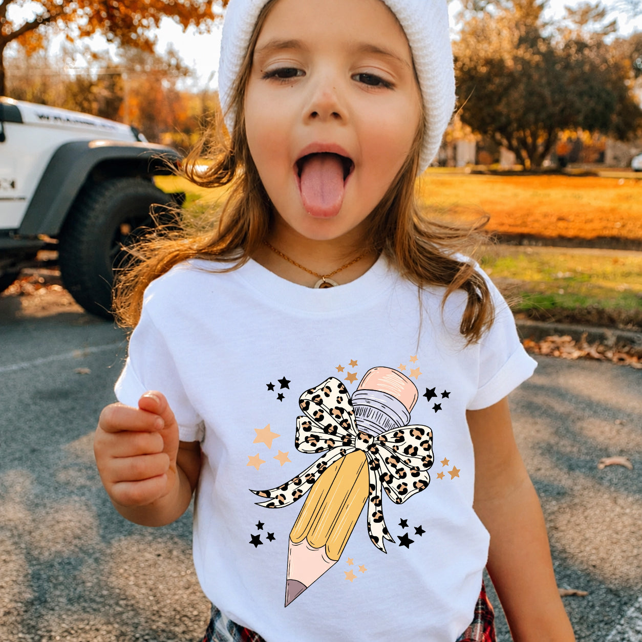 Cute Back to School Pencil Bow Kids T-Shirt