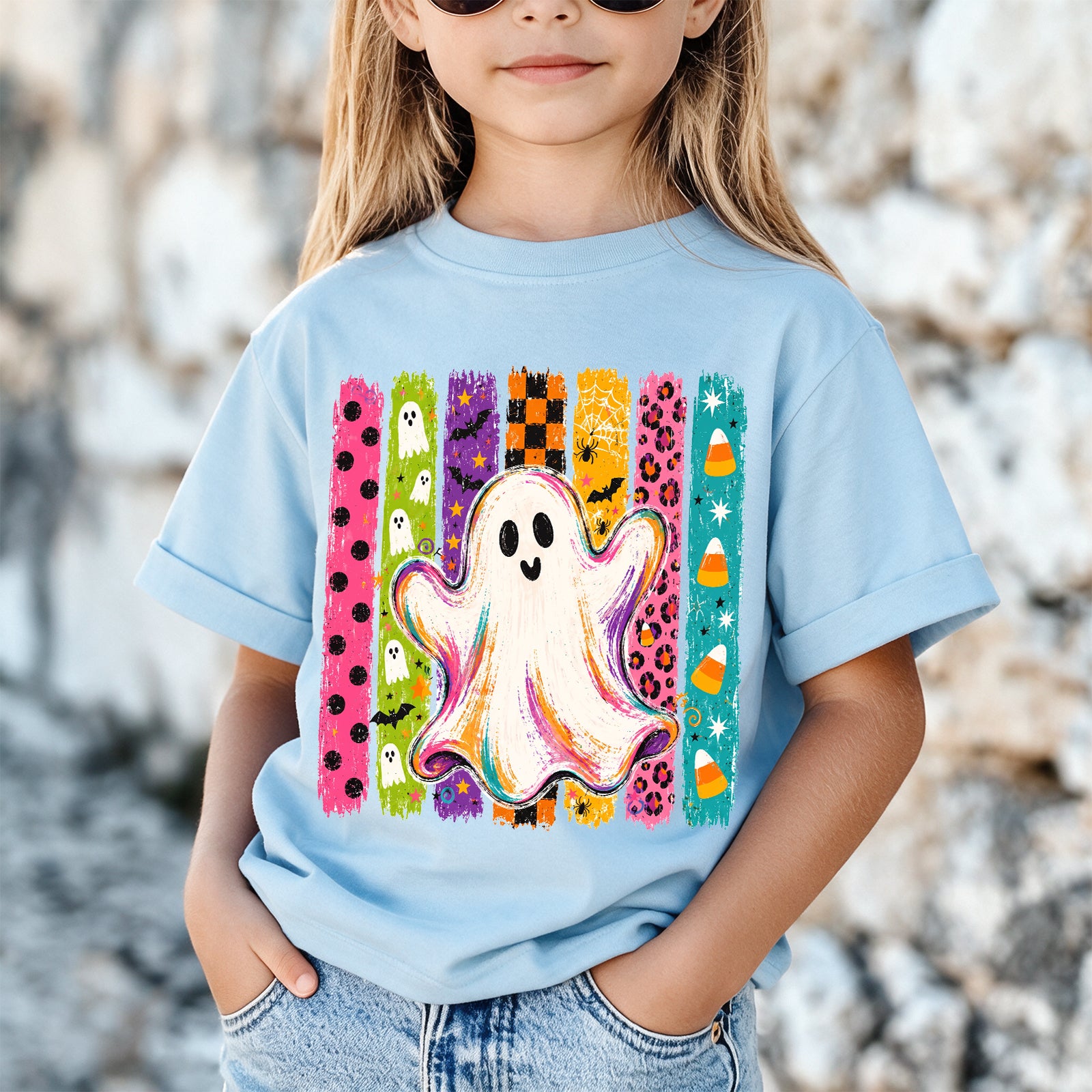 Personalized Kids Cute Ghost Halloween Graphic T-Shirt