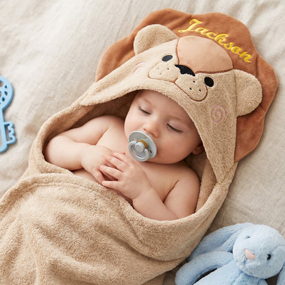 Personalized Animal Hooded Bath Towel for Babies