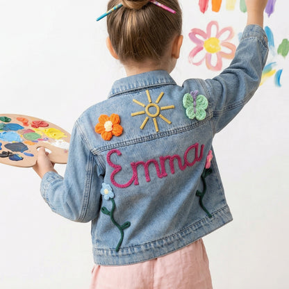 Personalized Kids Embroidered Denim Jacket - Sokidsun