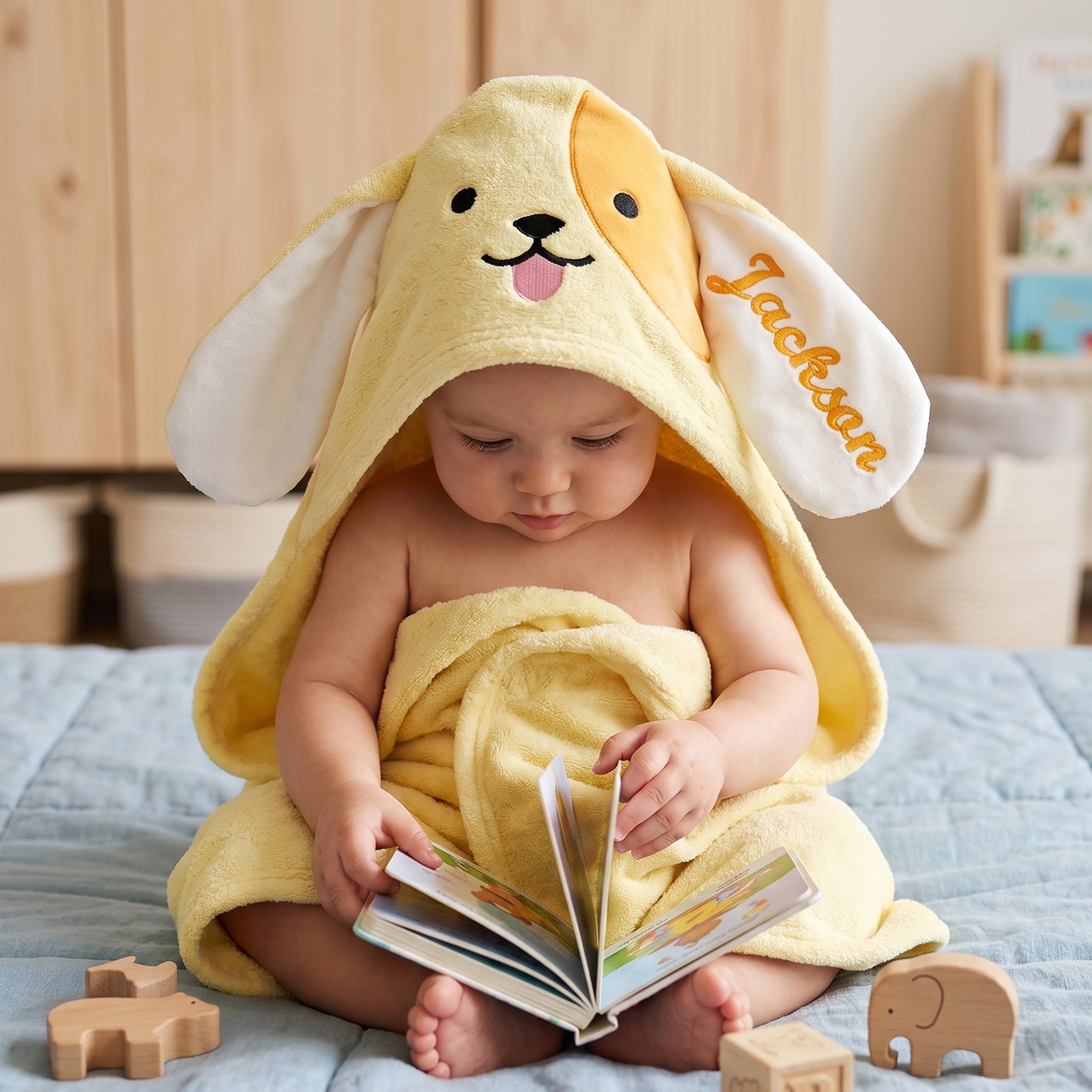 Personalized Animal Hooded Bath Towel for Babies