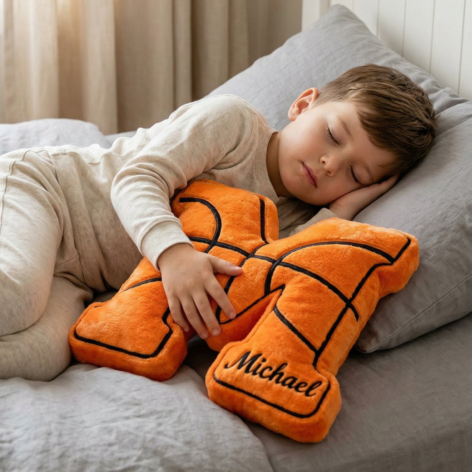 Personalized Kids Basketball Letter Pillow - Sokidsun