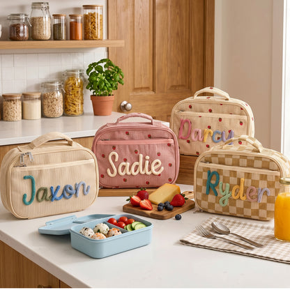 Personalized Kids Corduroy Lunch Bag