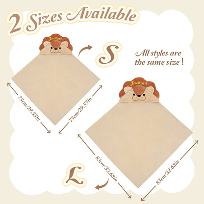 Personalized Lion Hooded Bath Towel with Name