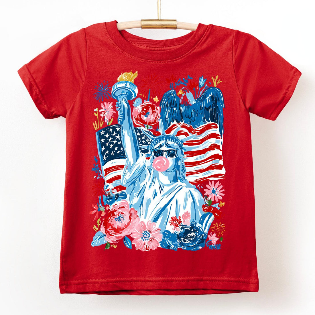 Girls Patriotic Statue of Liberty T-Shirt