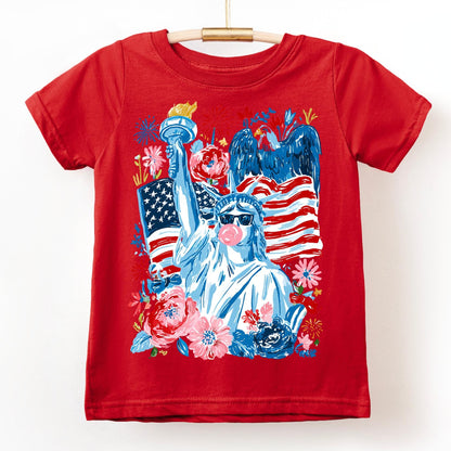 Girls Patriotic Statue of Liberty T-Shirt