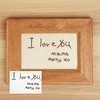 Personalized Handwriting Embroidery Wooden Keepsake Frame from Your Writing