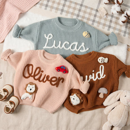 Personalized Baby Name Knit Sweater
