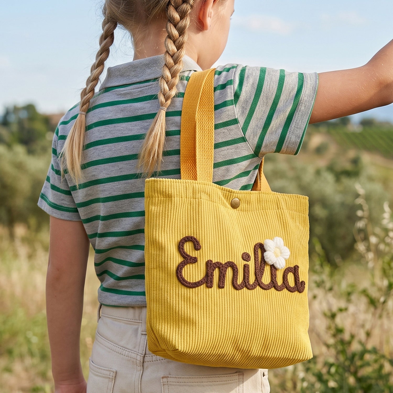 Personalized Kids Corduroy Tote Bag