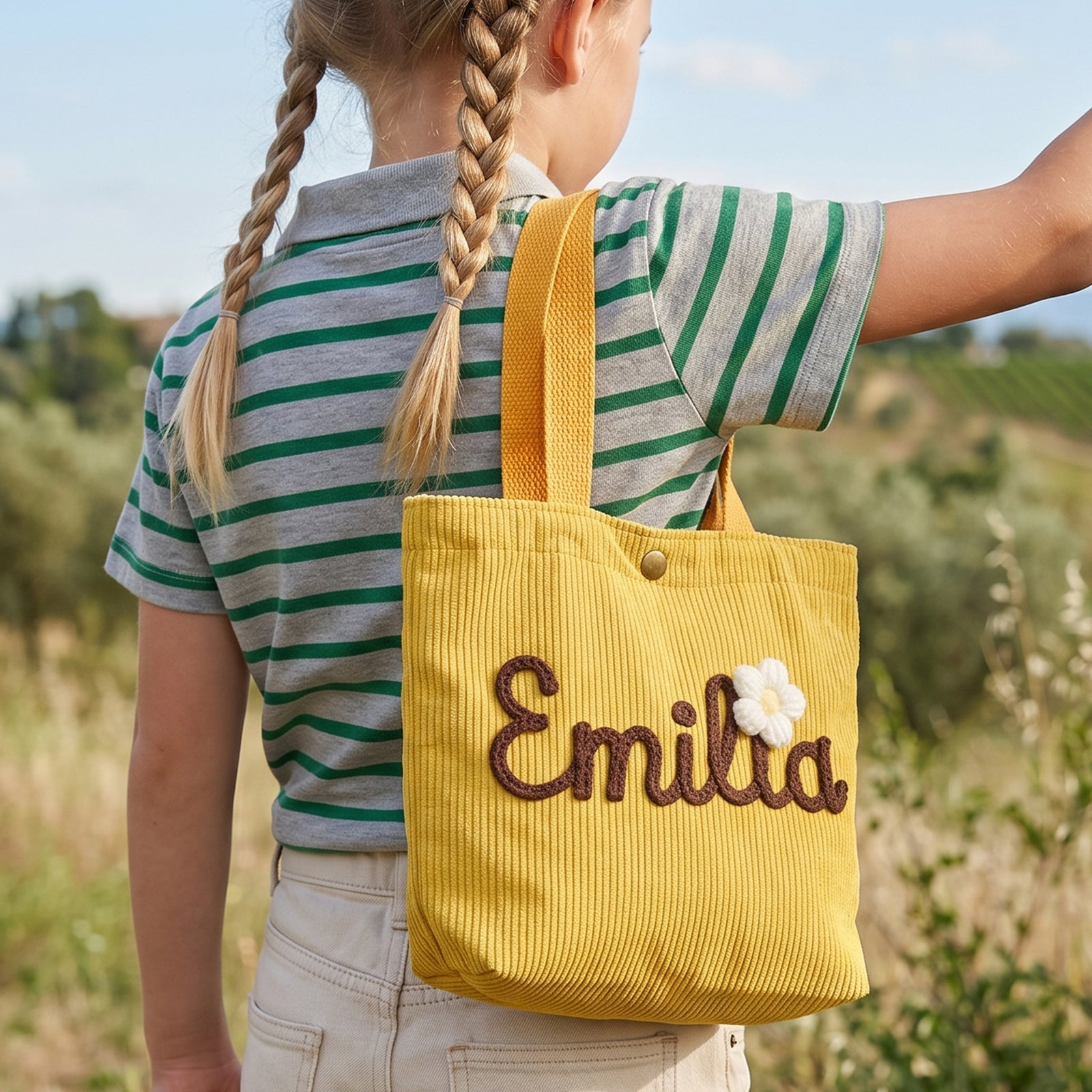 Personalized Kids Corduroy Tote Bag