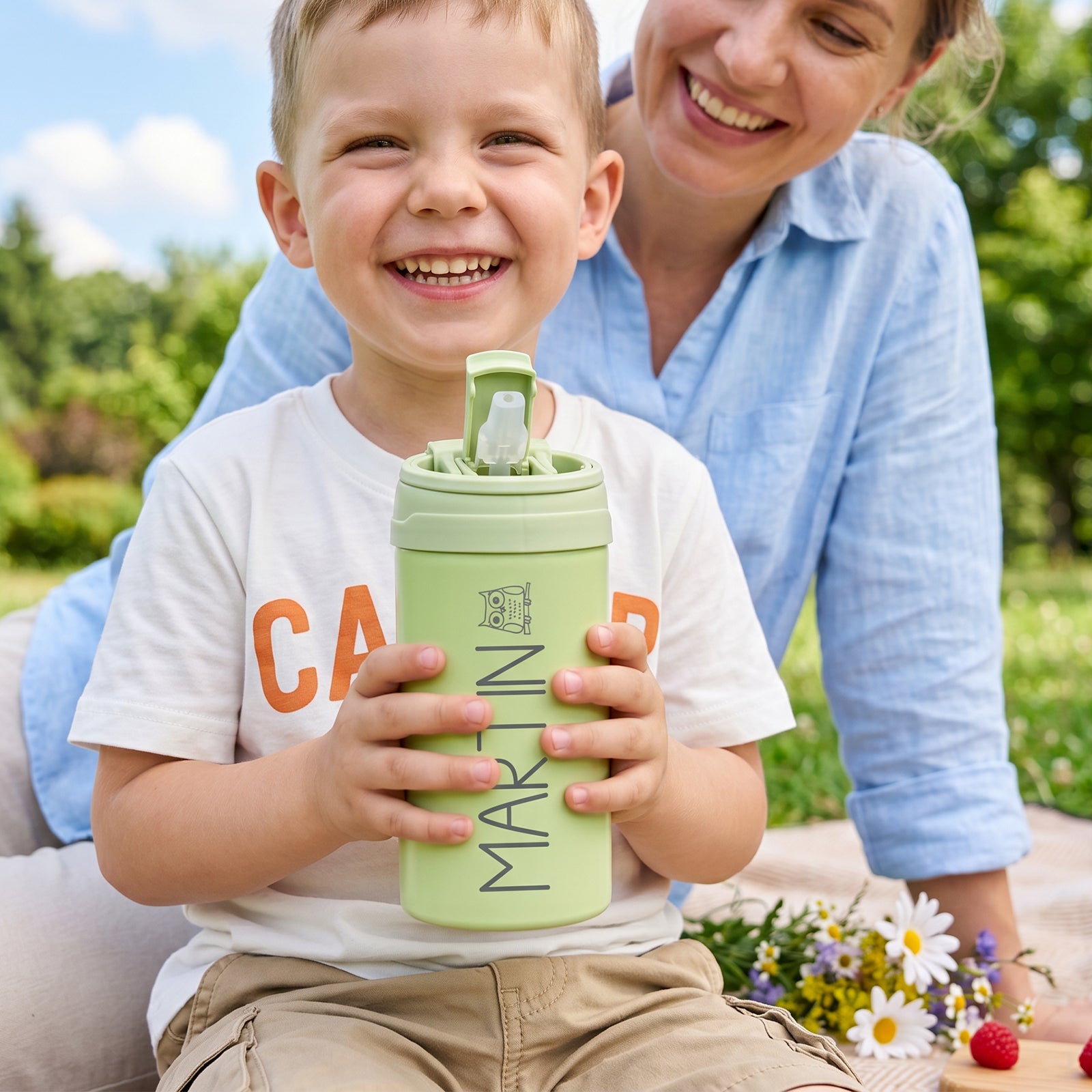 Personalized Kids Insulated Stainless Steel Water Bottle