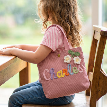 Personalized Kids Corduroy Tote Bag