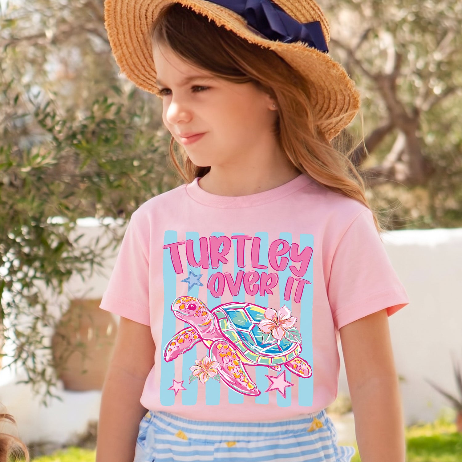 Personalized Kids Turtley Over It Graphic Tee Cute Turtle Summer T-shirt