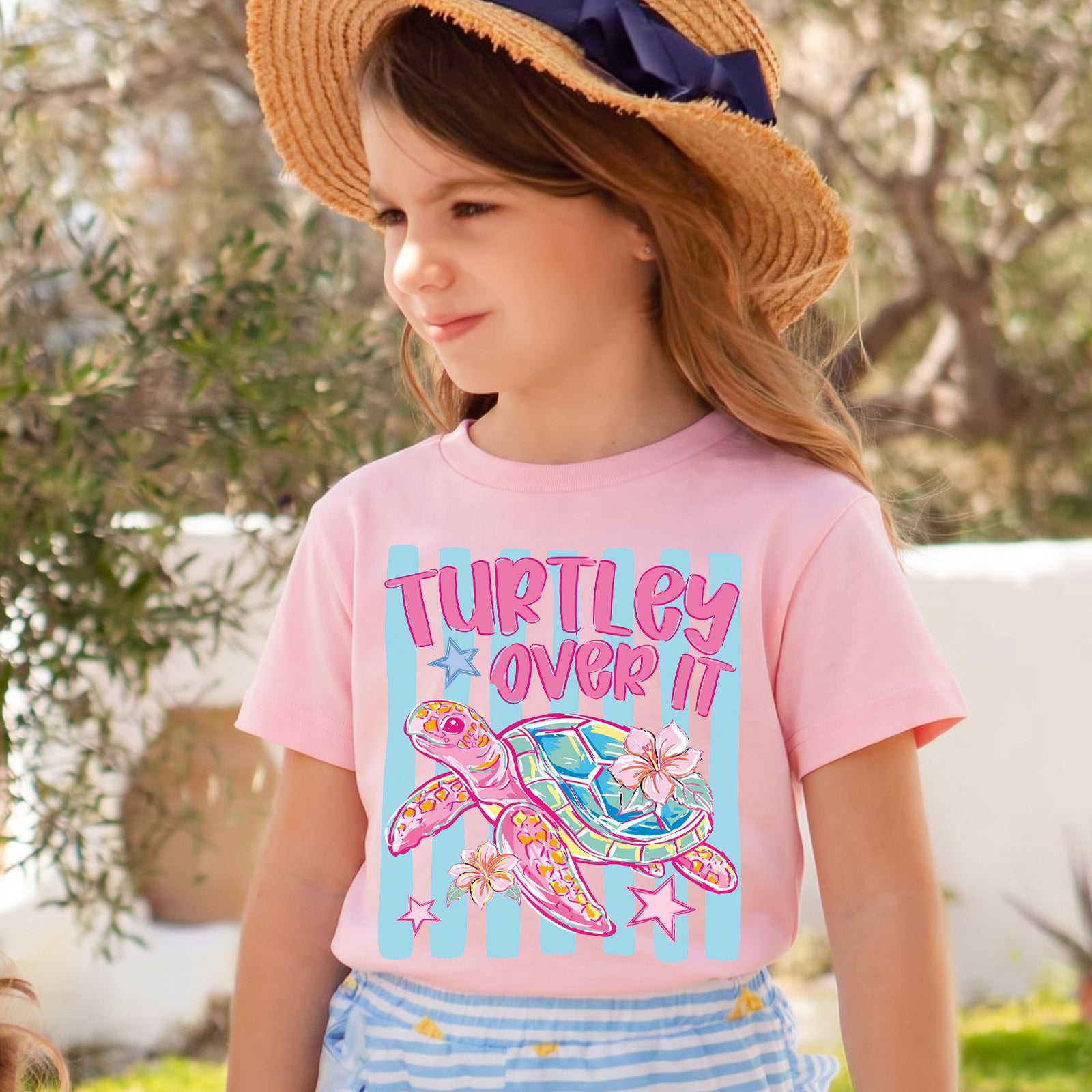 Personalized Kids Turtley Over It Graphic Tee Cute Turtle Summer T-shirt