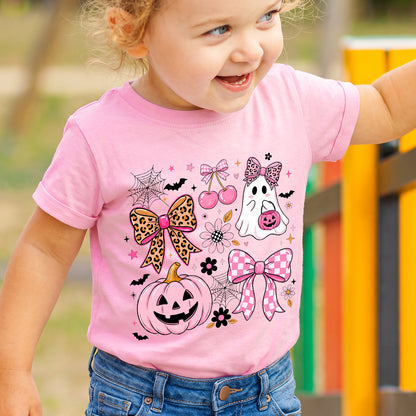 Personalized Kids Cute Halloween Bow Graphic T-Shirt